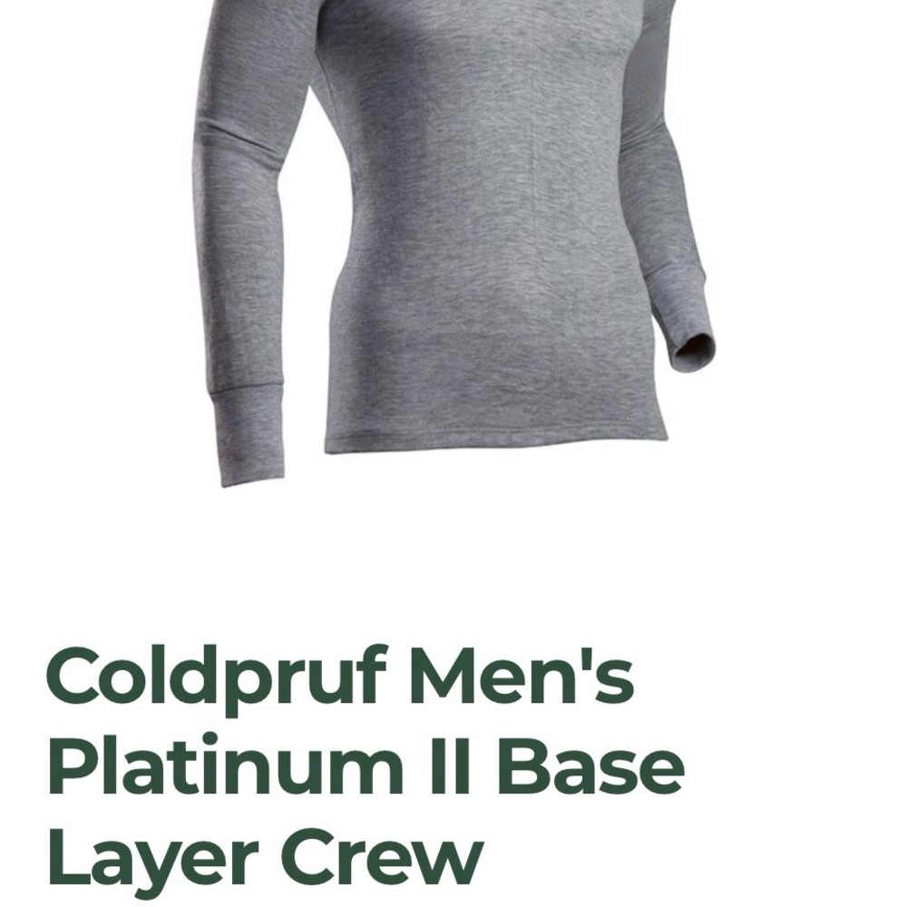 Lot of 2 NWT Men's Platinum (First Generation) Base Layer Crew - Gray SZ 2XL